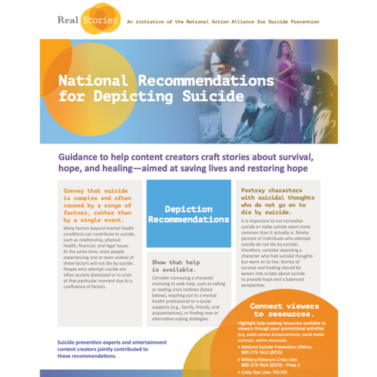 National Recommendations for Depicting Suicide