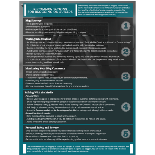 Recommendations for Blogging on Suicide