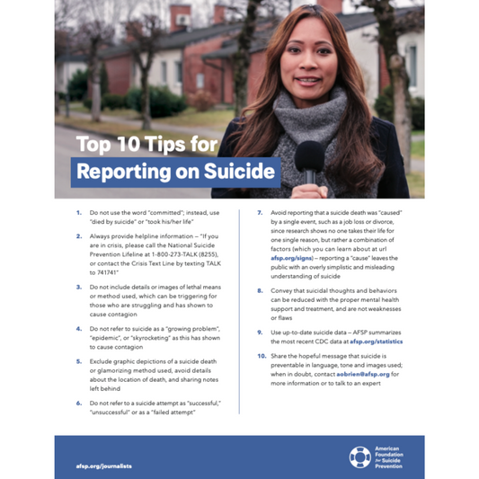 Top 10 Tips for Reporting on Suicide